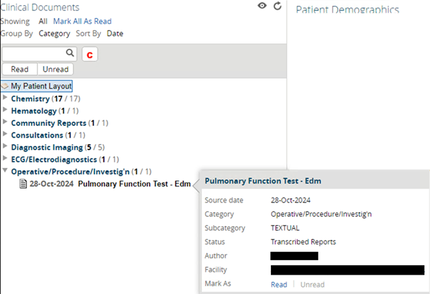 Sample PFD in Netcare OPI folder